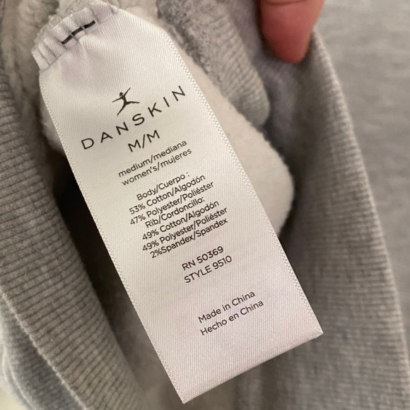 Gray Fleece Lined Danskin Sweater with Front Pouch - Picture 4 of 4